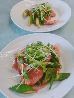 簡単!豚肉とオクラのコチュジャン炒め-レシピのメイン写真