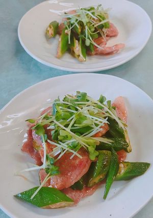 簡単!豚肉とオクラのコチュジャン炒め-レシピのメイン写真