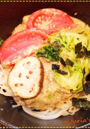 鯖缶で簡単・私の★濃厚冷や汁ぶっかけ麺-レシピのメイン写真