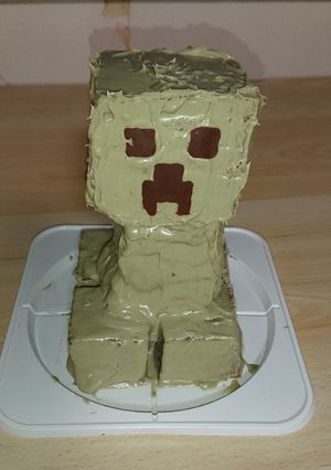 クリーパー(マイクラ)ケーキ-レシピのメイン写真