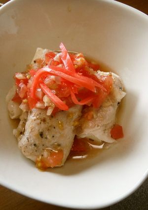 簡単！豆腐肉巻きトマトミョウガの和風だれ-レシピのメイン写真