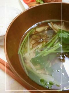 もずくとえのきと三つ葉のお吸い物-レシピのメイン写真