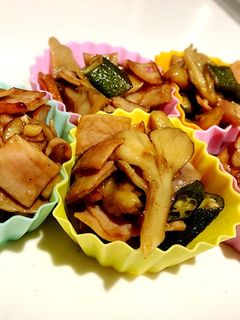 ポン酢で♪舞茸オクラハムのさっぱり炒め-レシピのメイン写真