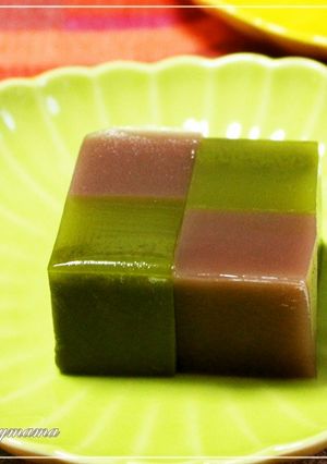鬼滅の水ようかん（市松模様）-レシピのメイン写真
