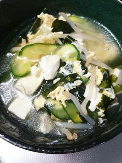 簡単☆おばけきゅうりの中華スープ-レシピのメイン写真