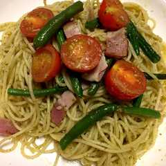 トマトとインゲンのジェノベーゼパスタ-レシピのメイン写真