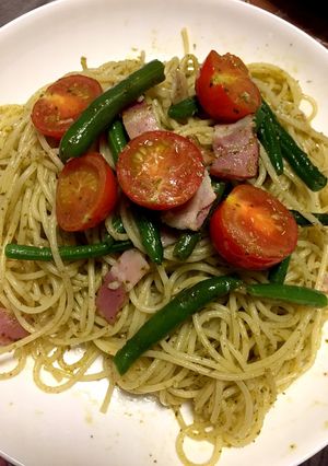 トマトとインゲンのジェノベーゼパスタ-レシピのメイン写真