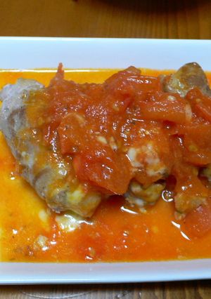 豚肉チーズロール・フレッシュトマト煮-レシピのメイン写真