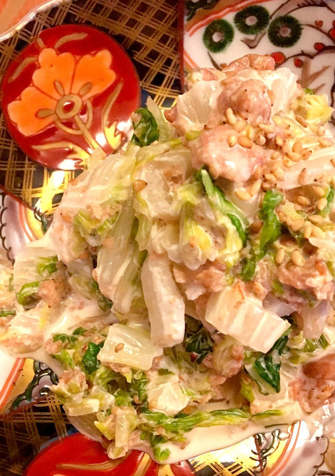 ＊副菜！白菜の梅マヨおかか和え＊-レシピのメイン写真