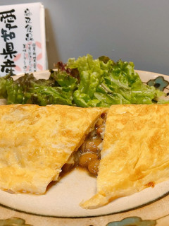 ヘルシーカンタンランチ納豆オムレツ-レシピのメイン写真