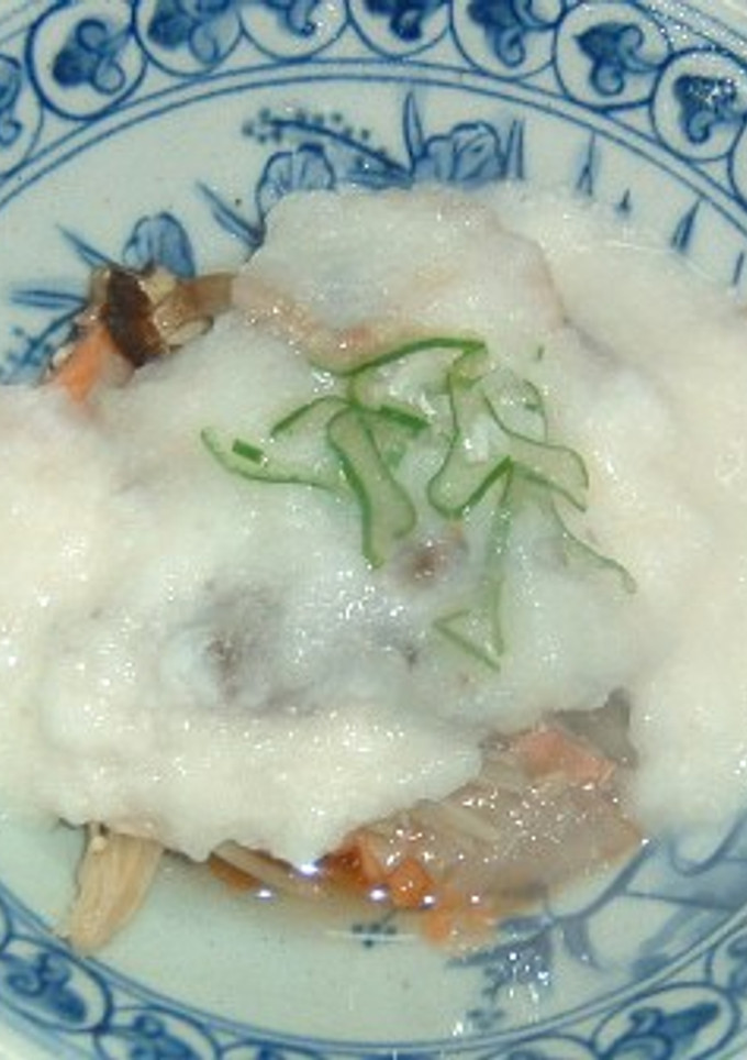 簡単　塩鮭の蒸し物　とろろかけ-レシピのメイン写真