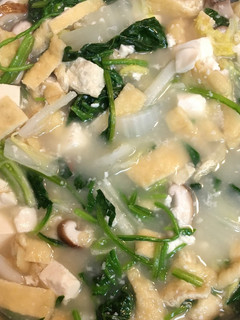 豆腐と白菜とほうれん草の甘酒汁-レシピのメイン写真