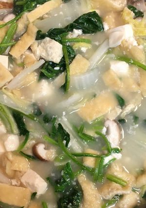 豆腐と白菜とほうれん草の甘酒汁-レシピのメイン写真
