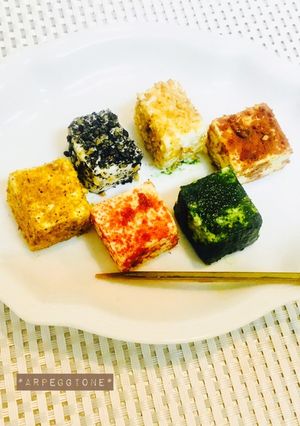 塩酒粕漬け豆腐で♪カラフル一口おつまみ-レシピのメイン写真
