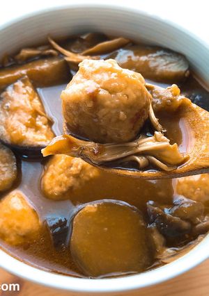 ナスと肉団子ときのこのカレースープ-レシピのメイン写真