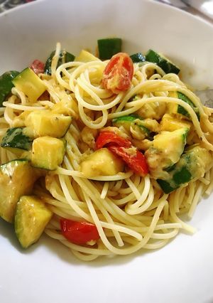 ズッキーニとトマトの冷製パスタ-レシピのメイン写真