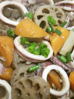 炊飯器でれんこんといかの煮物-レシピのメイン写真