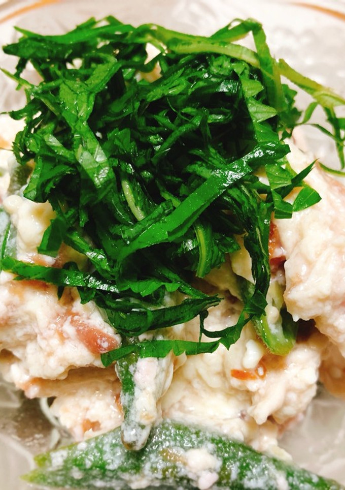鶏むね肉と梅肉の白和え-レシピのメイン写真