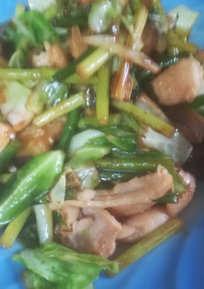 鶏皮で炒め物-レシピのメイン写真