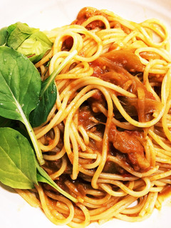 簡単 残りカレー 冷凍トマト パスタ-レシピのメイン写真