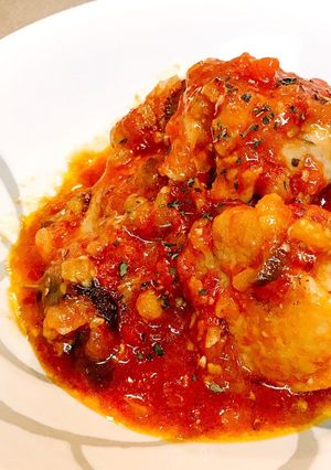 鳥もも肉のトマトバジル煮-レシピのメイン写真