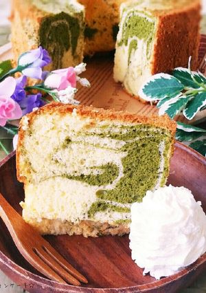 ♥ミルクと抹茶のマーブルシフォンケーキ♥-レシピのメイン写真
