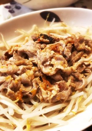 レンチンのみ!もやしと豚バラの梅風味-レシピのメイン写真