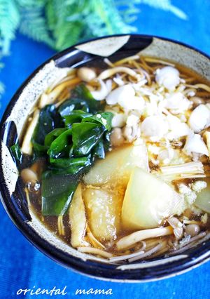 生姜風味！冬瓜キノコあんかけそば-レシピのメイン写真