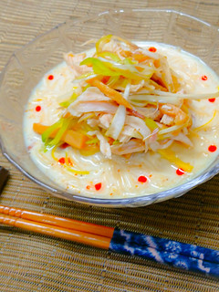 簡単!ピリ辛豆乳ぶっかけそうめん-レシピのメイン写真
