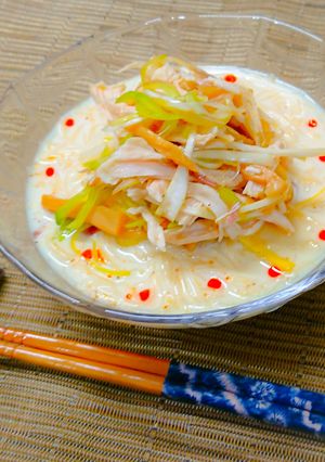 簡単!ピリ辛豆乳ぶっかけそうめん-レシピのメイン写真