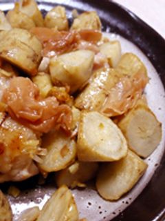 梅酢ですっきり、ごぼうと鶏肉炒め-レシピのメイン写真