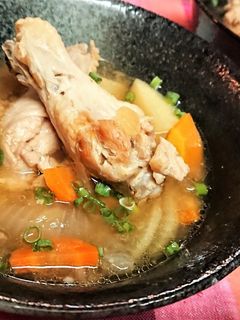 レンチンで楽ちん【手羽元汁】豚汁アレンジ-レシピのメイン写真