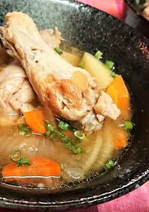 レンチンで楽ちん【手羽元汁】豚汁アレンジ-レシピのメイン写真