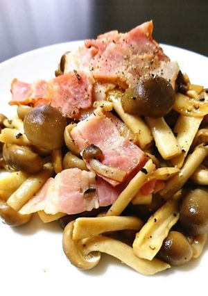 きのことベーコンのバター醤油炒め-レシピのメイン写真