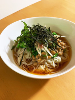 おくらと納豆の素麺-レシピのメイン写真