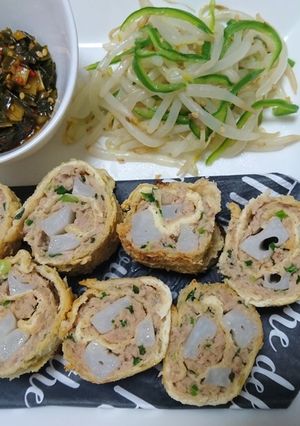 ゴロゴロ蓮根の油揚げ包み焼き-レシピのメイン写真