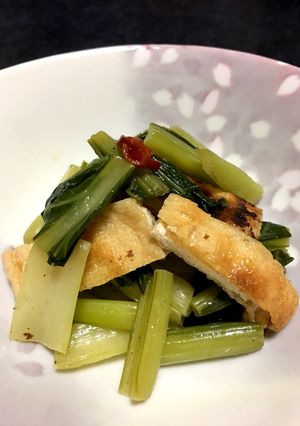 小松菜と油揚げのからし醤油和え-レシピのメイン写真