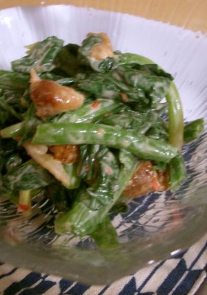 鶏皮とほうれん草のピリマヨ和え-レシピのメイン写真