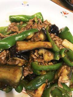 牛肉とナスとピーマンの甘辛味噌炒め-レシピのメイン写真