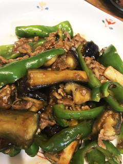 牛肉とナスとピーマンの甘辛味噌炒め-レシピのメイン写真