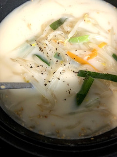 茹で鶏の茹で汁で!豆乳味噌スープ-レシピのメイン写真