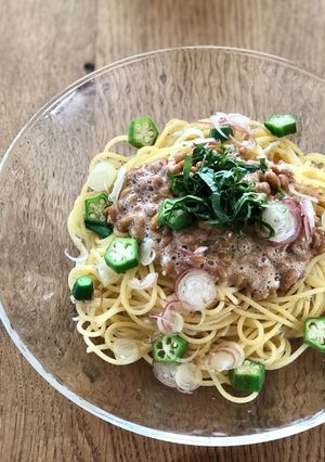 ペペロン風納豆パスタ-レシピのメイン写真