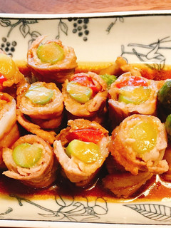豚ばら肉のアスパラ巻きオイスターで味付け-レシピのメイン写真