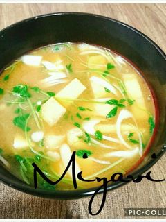 豆苗のお味噌汁♡-レシピのメイン写真