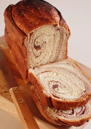 餡シートを使ったマーブル食パン-レシピのメイン写真