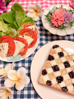 朝食♡チェックトースト-レシピのメイン写真