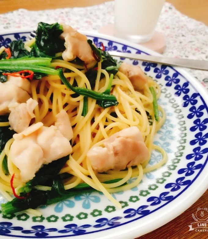 楽早☆鶏ももとほうれん草のペペロンチーノ by mh0124k 【クックパッド