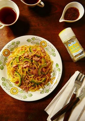 レンチン！ゴーヤとツナのレモン塩焼きそば-レシピのメイン写真