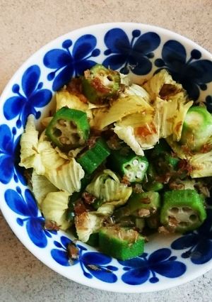 花オクラとオクラのおかか和え-レシピのメイン写真