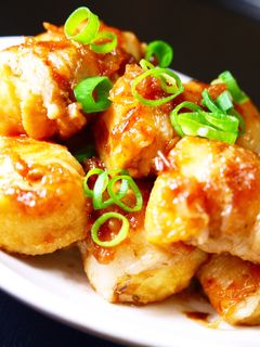 厚揚げの豚ばら肉巻き~梅肉おかか酢醤油~-レシピのメイン写真